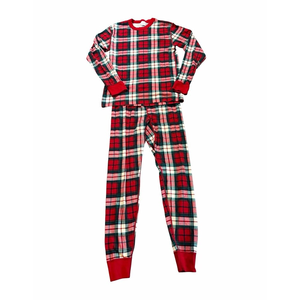 Hanna Andersson Adult M Christmas Plaid Organic Cotton Pajama Set